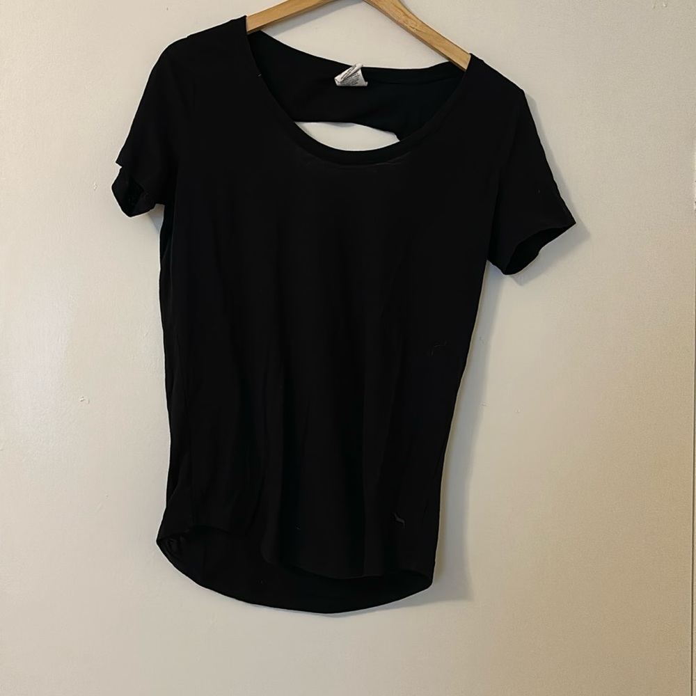 Pink open back shirt